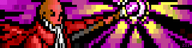 ANSI wizard casting a spell, by Zeus